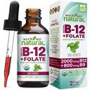 Warum nicht Natürliches Vitamin B12 Liquid Plus Folate - Bio Sublingual Extra Strength Vegan Tropfen - Methylergänzung mit Folinic