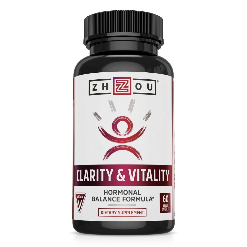 ZHOU Clarity and Vitality (früher DHEA) 50 mg, Hormonal Balance Formel für Frauen und Männer, Gesundes Altern, Non-GMO, Vegan, Glutenfrei, 60 Kapseln