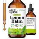 Teinture de baume de citron sauvage et biologique - Supplément de soutien à l'humeur - Melissa Feuille de baume de citron gouttes - Supplément de calmant végétalien, sans sucre et sans alcool - 4 fl oz