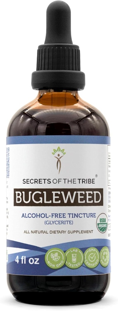 Bugleweed USDA Organic | Alkohol-FREE Extrakt, hochkarätige Kräutertropfen, Atmungssystem | Hergestellt aus 100% zertifizierten organischen Bugleweed (Ze Lan, Lycopus Virginicus) Getrocknete Kräuter 4 oz