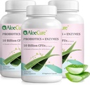 AloeCure Daily Probiotics 10 Billion CFU für Verdauungsunterstützung 8 Strains, 6 Präbiotika & Enzyme - Verdauungsergänzung mit Bromelain für Frauen & Männer - Gut-Unterstützung, Verdauungshilfe, 30 Caps x 3btls