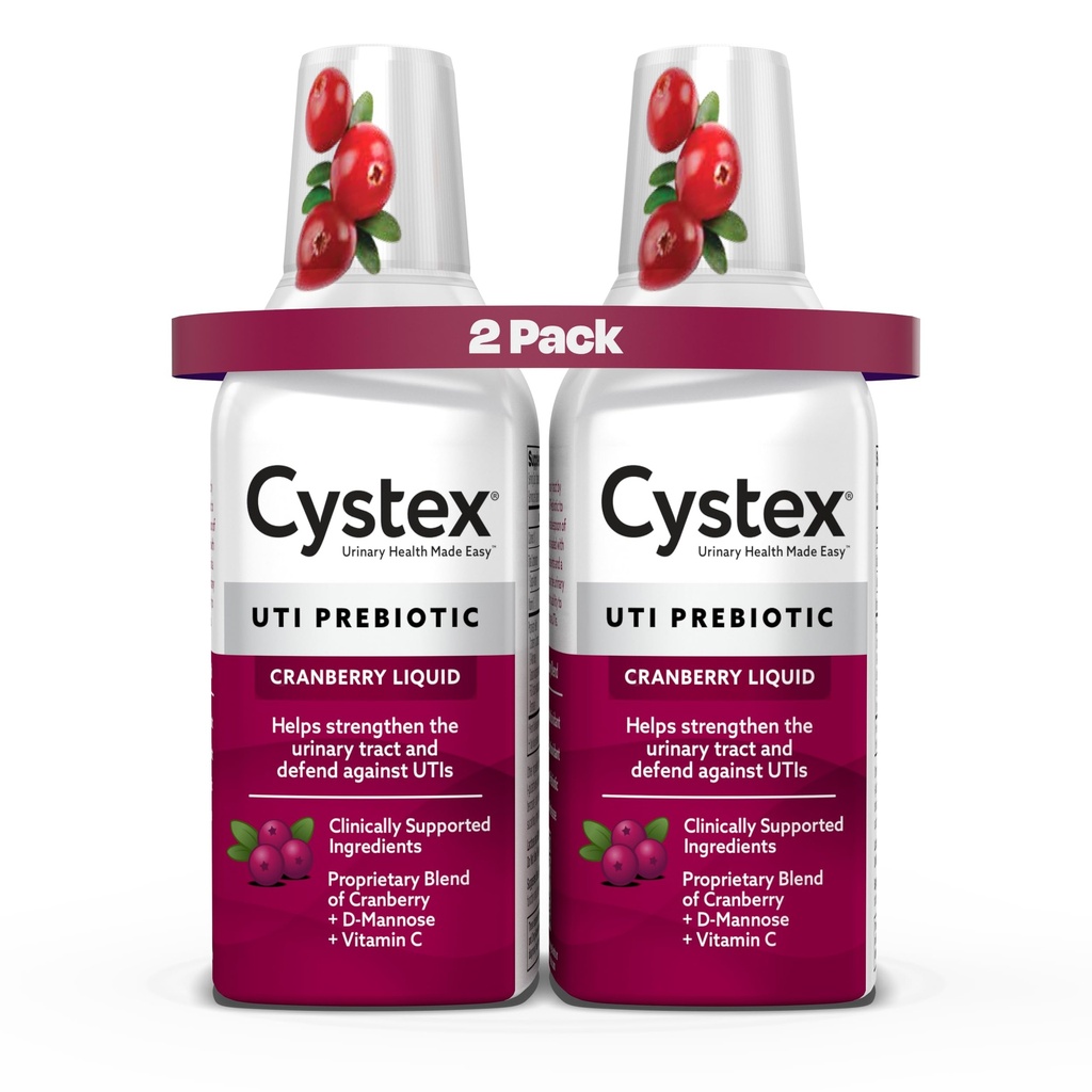 Soutien et prévention de l'infection urinaire par le cystex - Supplément prébiotique aux canneberges avec D-Mannose et vitamine C pour la protection de l'ITU et le maintien de la santé urinaire - 7,6 fl oz - (paquet de 2)