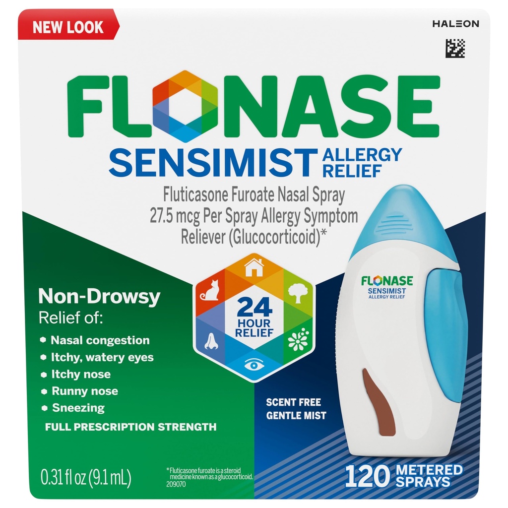 Flonase Sensimist Allergy Relief Nasenspray für Nicht-Drowsy, 24-Stunden Multi-Symptom Allergy Relief – 120 Sprays