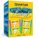 Quantum Energy Square - Energy Bar mit Koffein & 10g Protein, Gesunde Snacks auf dem Go - Vegan, Glutenfrei, Soja & Dairy-frei - Vielfalt 4-Pack