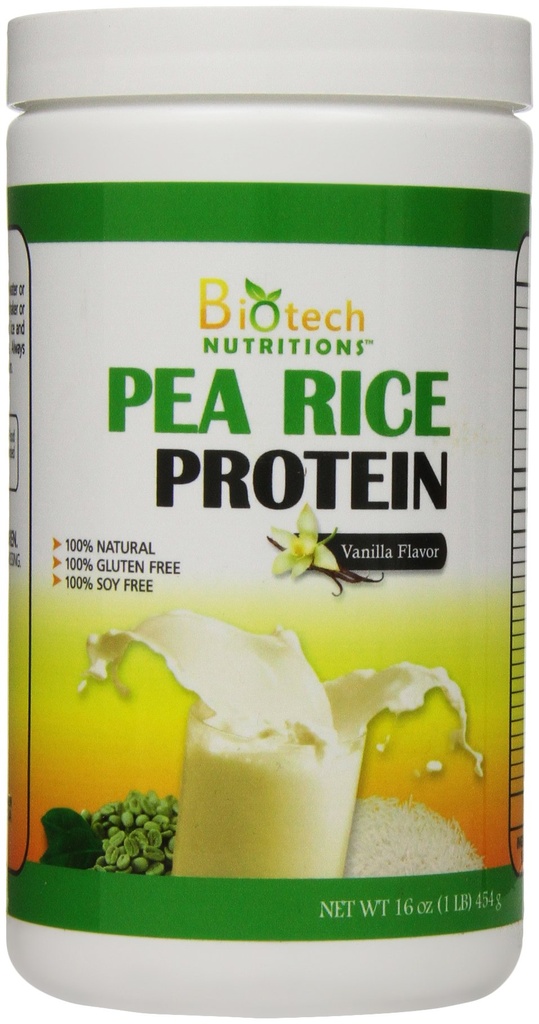 Protéine pure de riz de pois non OGM, Vanille, 16 once