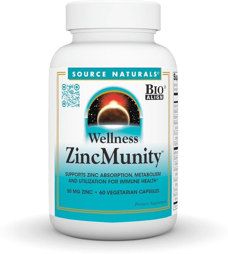 Quelle Naturals Wellness ZincMunity, unterstützt Zinkabsorption, Stoffwechsel und Nutzung für Immunheath*, 50 mg Zink - 60 vegetarische Kapseln