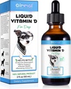 Vitamin D für Hunde, Flüssigkeit D für Hunde, Hunde Vitamine D Tropfen fördern Calciumabsorption, unterstützt Hip & Joint Health und Hundezahngesundheit - Tierergänzungsmittel Flüssige Vitamine D, Bacon Aroma - 2 Fl Oz