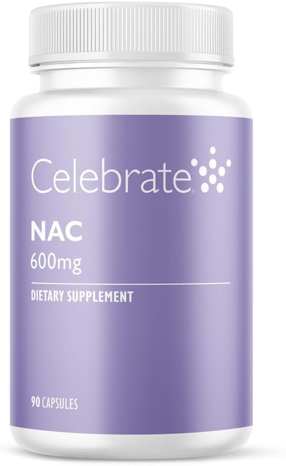 Celebrate Vitamine NAC (N-Acetyl Cystein) Ergänzung, 600 mg pro Kapsel, Glutenfrei, Non-GMO, 90 Kapseln