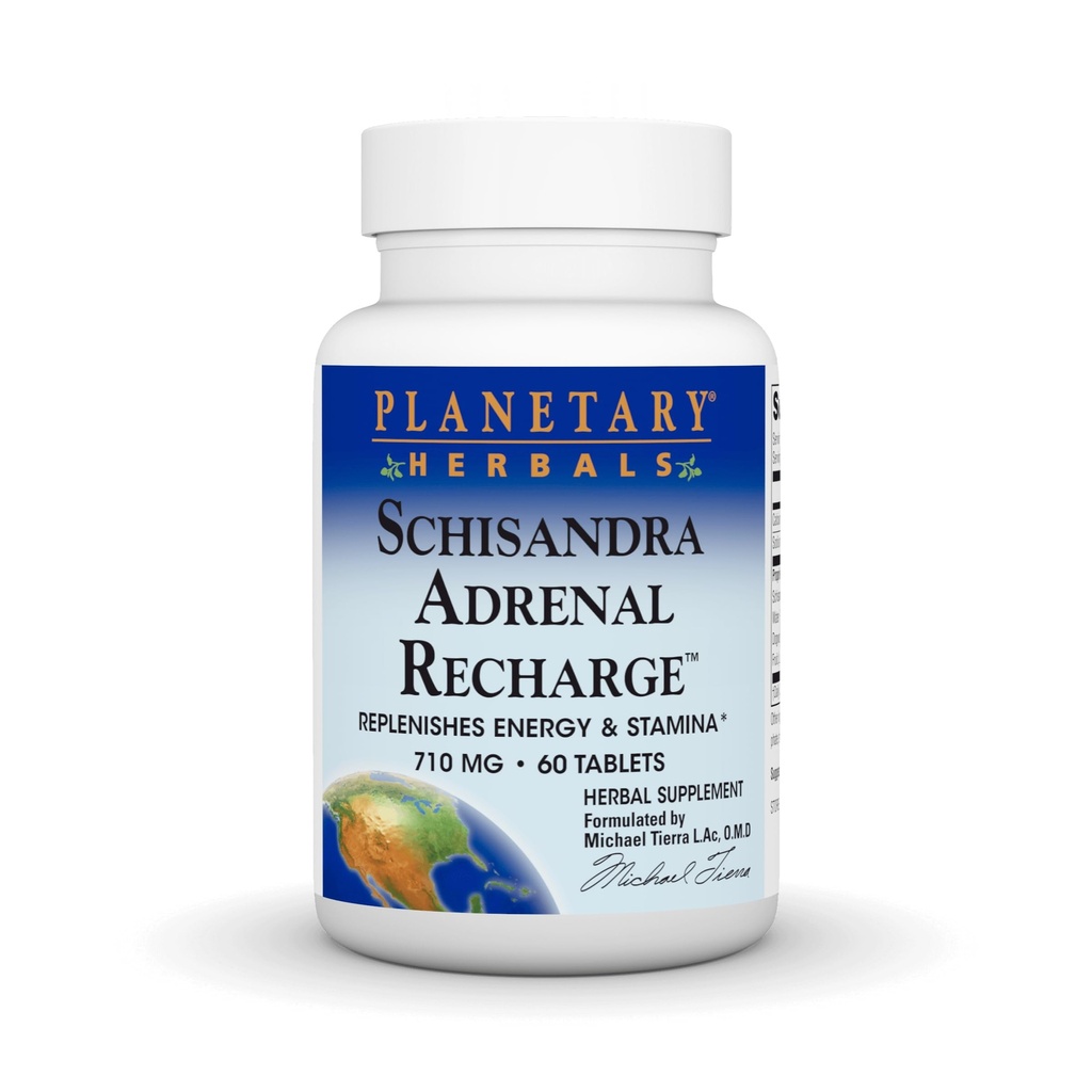 Herbes Planétaires Schisandra Complexe Adrénal 710mg avec Yam Rhizome, Poria Sclerotium et plus - 60 comprimés