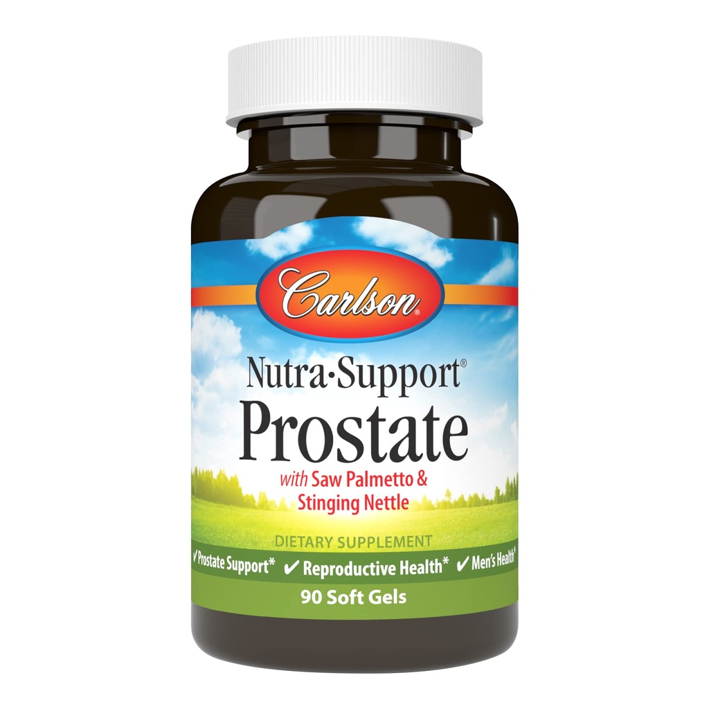 Carlson - Nutra-Support Prostata, mit Saw Palmetto & Sting Nettle, Prostata-Unterstützung, reproduktive Gesundheit & Men's Health, 90 Softgels