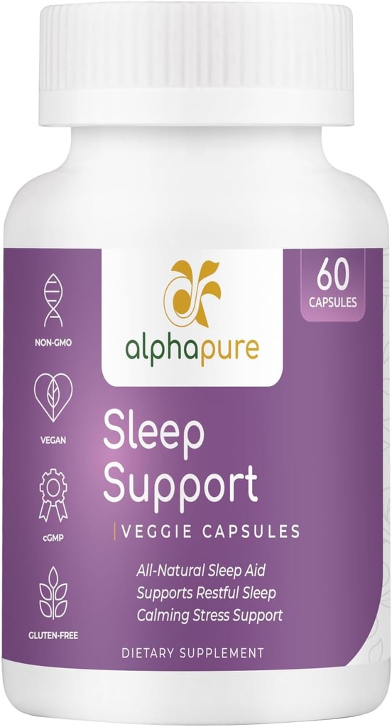 Schlafergänzung mit Melatonin, Ashwagandha, L-Theanin & Kräuter - 60 Kapseln