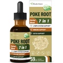 Poke Root Tropfen für Lymphsystem Unterstützung, Lymphatic Drainage Supplement für Lymphödem, 7 in 1 Formel mit Goldenseal Extrakt für Immununterstützung, Dandelion für Detox & Cleanse. 2 Unzen