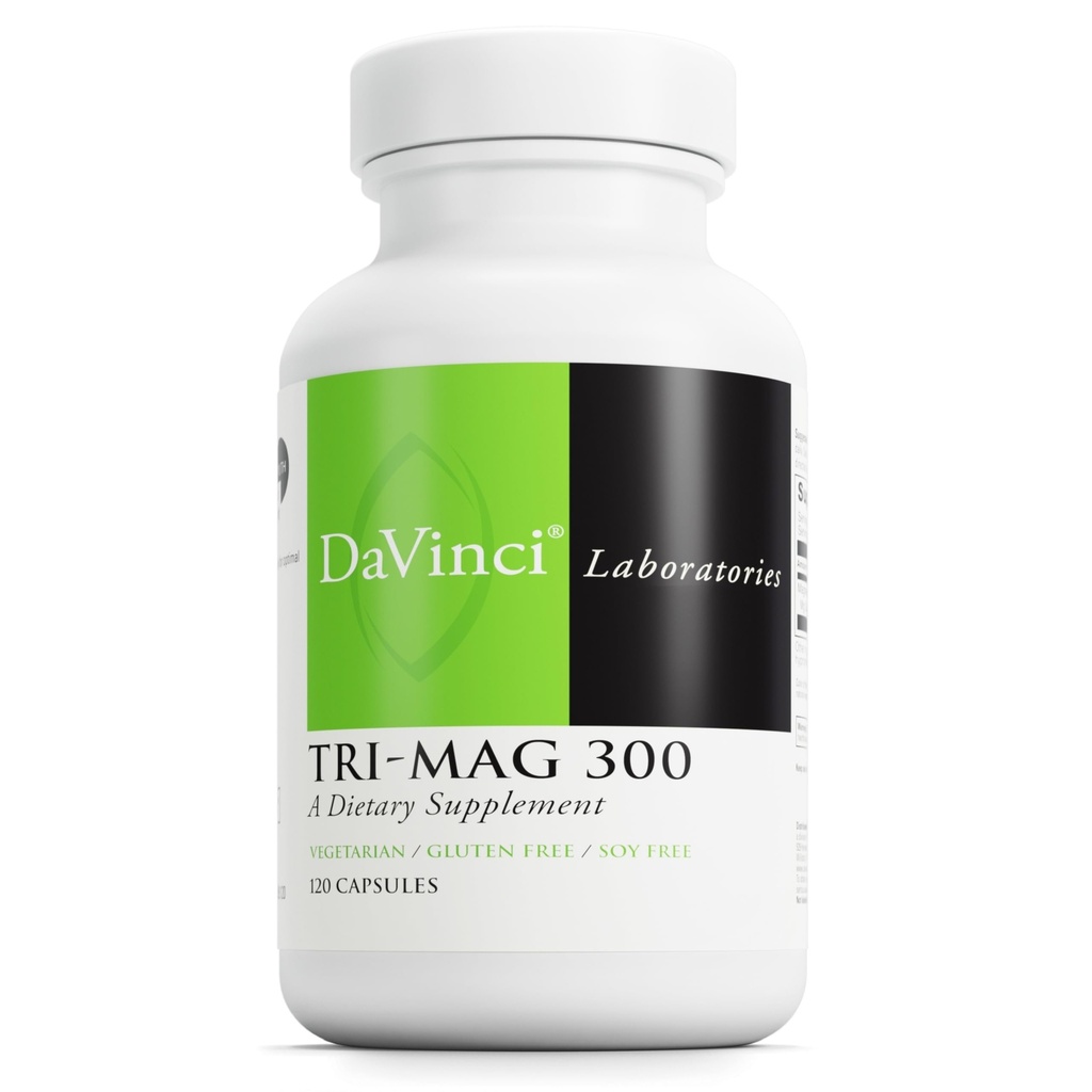 DAVINCI Tri-Mag 300 - Triple Complex with Magnesium Glycinate, Taurinate & Malate - Calm Magnesium Supplement for Sleep - Nerve Support Formula - 120 Capsules (30 Servings)
