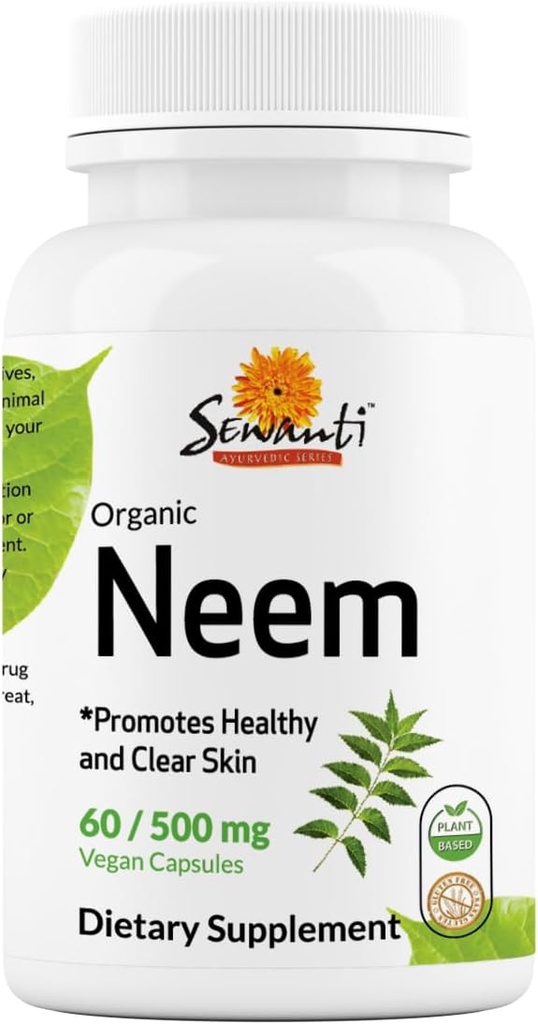 Sewanti Neem Kapseln - High Potency Extract Kapsel, Kräuterergänzung für Haut Gesundheit und Immununterstützung - Verdauungsausgleich Kapseln 500mg
