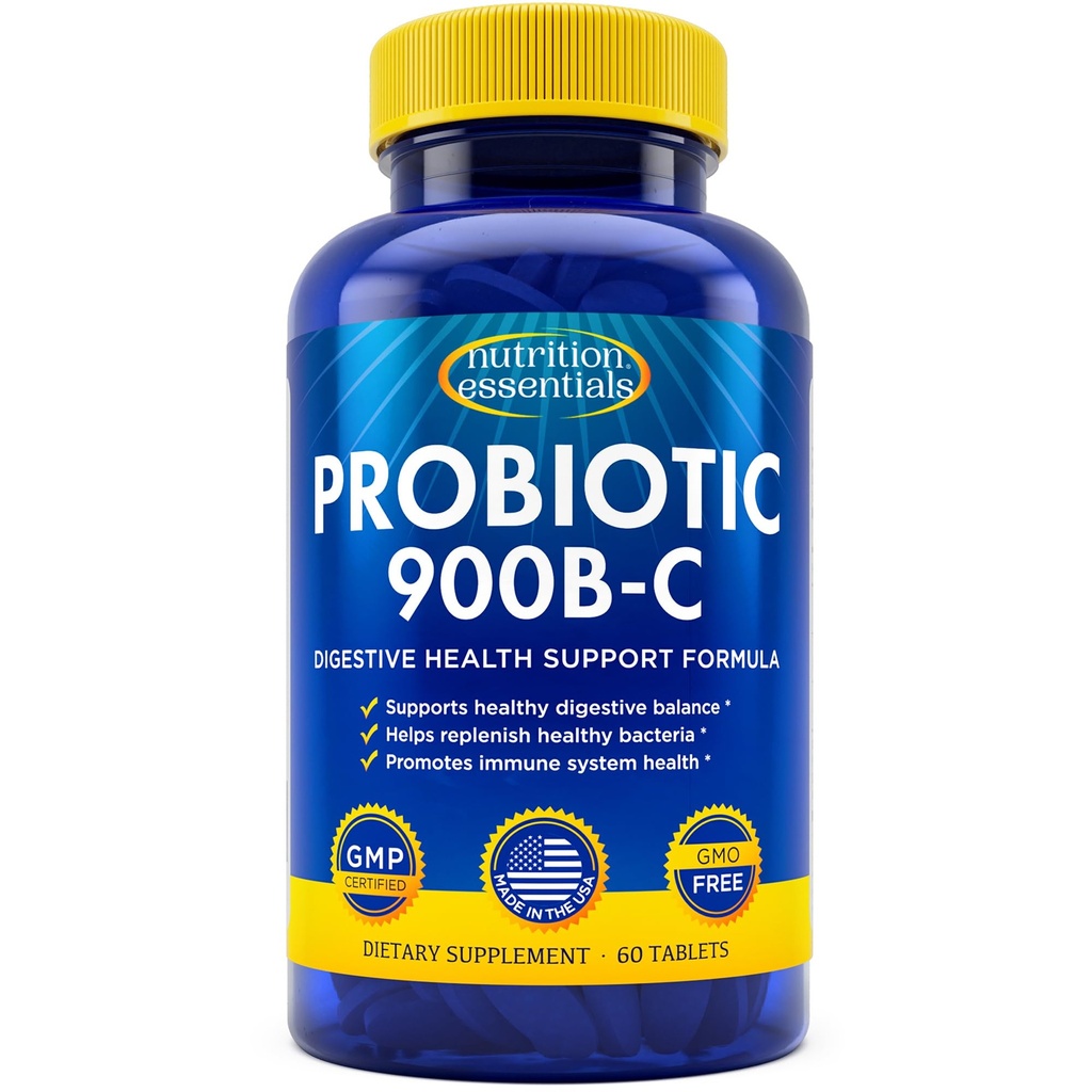 Ernährung Essentials Probiotics für Frauen und Männer - mit Lactase Enzyme und Prebiotic Fiber for Digestive Health - 80 Prozent + Mehr Potent Supplement für Gut Health Support - Vegan Formel