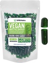 XPRS Nutra Taille 00 Capsules vides - 100 Compte Capsules vides de végétalien - Pilules vides végétariennes - Bricolage Gélule végétale Remplissage- Caps de pilules végétariennes (vert forestier)