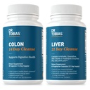 Dr. Tobias Colon 14 Day Cleanse & Liver 21 Day Cleanse Supplements, mit Fiber, Herbs & Probiotics, Solarplast, Artichoke, Milk Thistle, unterstützt Gut und Lebergesundheit.