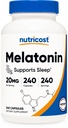 Mélatonine Nutricost 20mg, 240 capsules, sans OGM et sans gluten