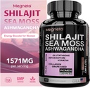 All-in-One Sea Moss, Shilajit, Ashwagandha & Glutathione Ergänzung für Frauen, Boosts Energy, 60 Kapseln
