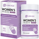 OMOGS Probiotique pour femmes 180 milliards d'UFC 18 souches, avec prébiotiques organiques, extrait de canneberge, D-mannose et enzymes digestives, pour le digestif, boost immune, PH équilibre et santé urétrale, 90 capsules