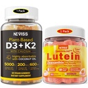 NEVISS Lutéine sans sucre Gommies 60 Compte + Vitamine D3 Gommies 60 Compte