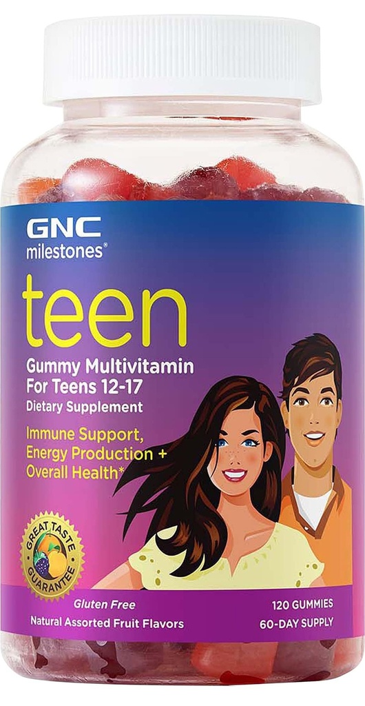 GNC Meilensteine Teen Multivitamin - Natürliche Fruchtschlamm, 120 Gummi, 60 Servierungen
