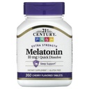 21st Century Extra Strength Melatonin, Quick Dissolve, Cherry, 10 mg, 360 Tabletten