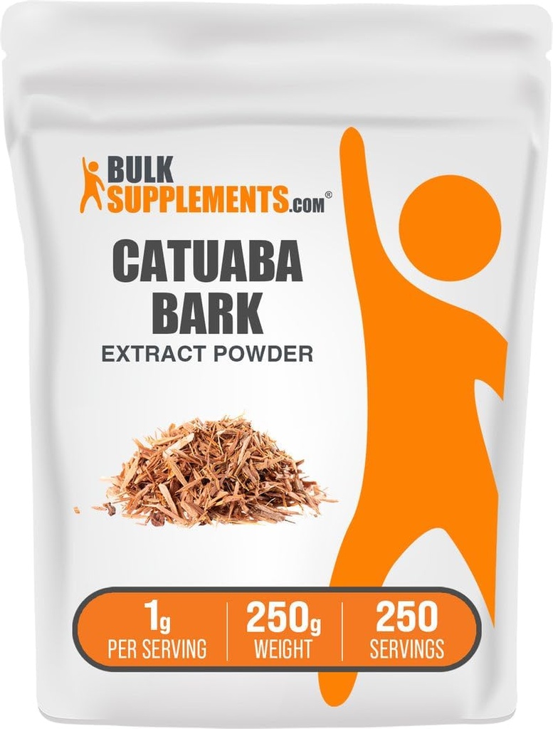 BulkSupplements.com Poudre d'extrait d'écorce de Catuaba - Poudre d'écorce de Catuaba, supplément à base de plantes - Sans végétalien et sans gluten, 1g par portion, 250g (8.8 oz) (paquet de 1)
