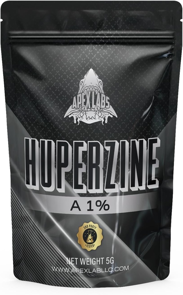 Huperzine-A 1% Powder Supplements (Ready for Use) | Huperzia Serrata Extract | Nootropic Agent | Non-GMO, Gluten Free | Made in USA - Third Party Tested (5 Grams)