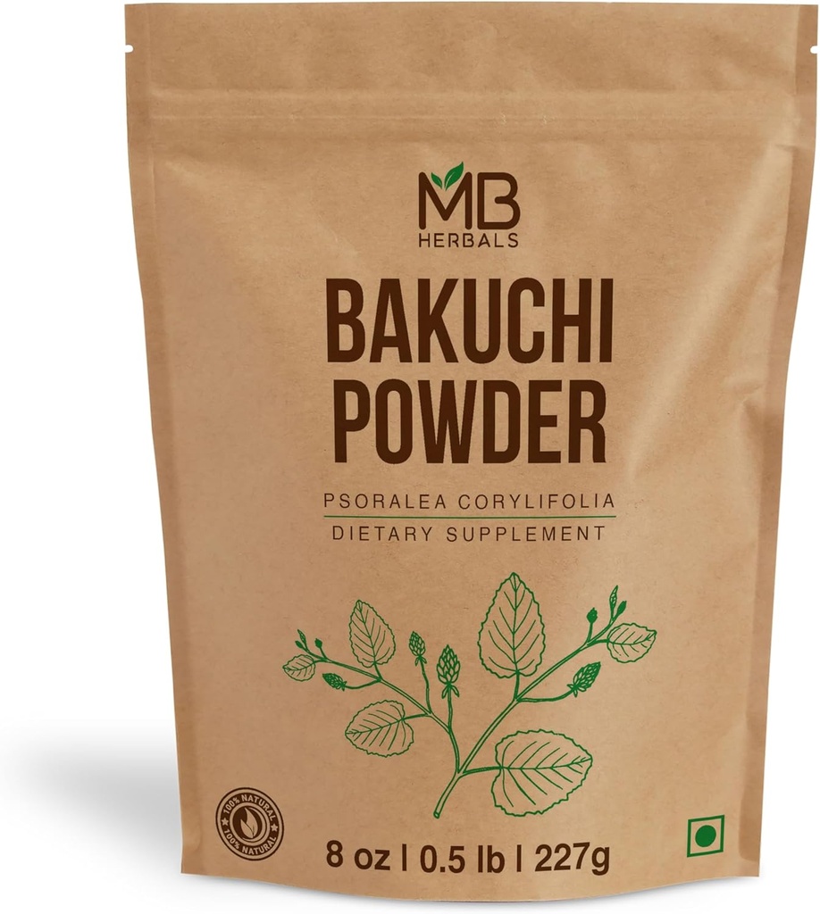 MB Kräuter Bakuchi Pulver 8 oz / 227 Gramm | Psoralea corylifolia Samen Pulver | Babchi | Hautpflege