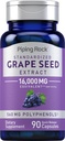 Piping Rock Grape Seed Extract Kapseln | 16,000mg | 90 Pillen | Vitis Vinifera Supplement | Non-GMO, Glutenfrei