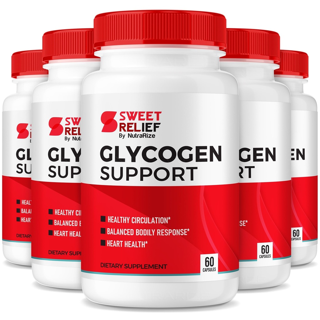 NutraRize (Pack of 5 Sweet Relief Glycogen Support - Glycogen Capsules, Blood Vessel Cleaner, Formule avancée pour le bien-être général, Revues (300 Capsules)