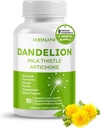 Dandelion Milk Thistle Artichoke Burdock Turmeric - Unterstützung Lebergesundheit, Unterstützung Verdauungshilfe - Made and Testing in USA
