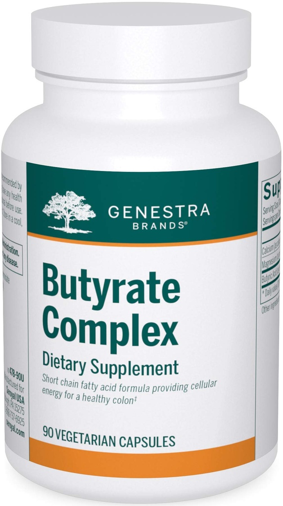 Genestra Marken Butyrate Complex | Buttersäure aus Calcium/Magnesium Butyrate | 90 Kapseln