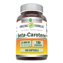 Erstaunliche Formeln Beta-Carotene Ergänzung | 25000 IU pro Servieren | 180 Softgels | Non-GMO | Gluten-Free | Made in USA