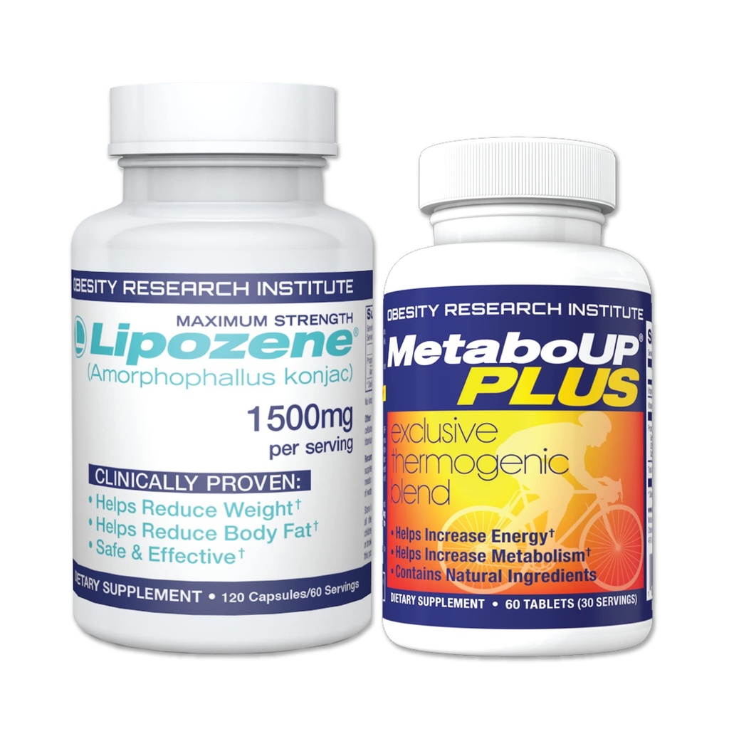Lipozene Weight Loss Combo von einem Mega Bottle 120 Count und eine Flasche MetaboUP Thermogenic Supplement 60 Count in Total - Boost Metabolism, erhöhen Energie und steuern Sie Ihre Appetit