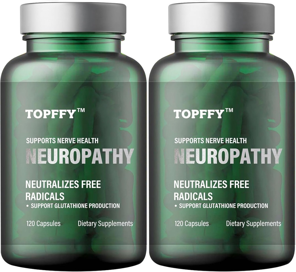 Neuropathie Mélange nutritionnel pour soulager le malaise nerveux, avec acide alpha lipoïque 600mg - Benfotiamine, Vitamines Nerveuses naturelles de résistance maximale, Convient pour les pieds, les mains, les doigts, les jambes