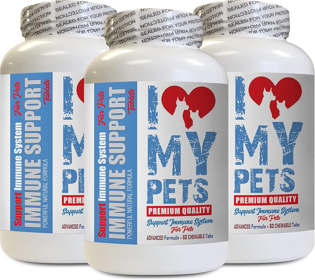 I LOVE MY PETS LLC Ältere Katzen-Ergänzungen - PET Immununterstützung - Hunde und Katzen - Booster - Gesund - Katze Turmeric - 180 Treats (3 Flaschen)