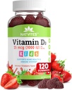 Vitamin D3 Gummi für Kinder - Vitamin D 1000 IU Pectin Gummy - Erdbeeren Flavored - Knochengesundheit und Immununterstützungsergänzung - Non-GMO, Glutenfrei, Vegan, Nut & Molke kostenlos - 120 Count (Pack 1)