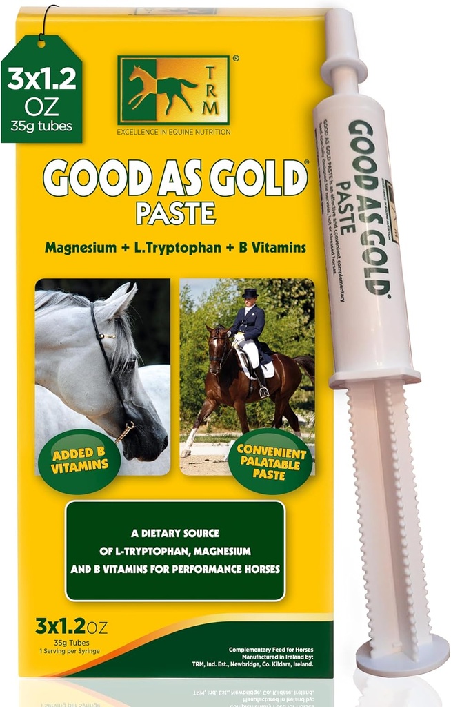 TRM Gut wie Gold Equin Calming Supplement Paste für Entspannung und Fokus | Tryptophan, Magnesium, B Vitamine - 3 Qty x 1.23 oz (3 Qty x 35g) - 3 Qty x 1.23 oz