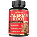 Satoomi Valerian Root Capsules - 9 Natürliche Kräuter - Ashwagandha, Turmeric, Ginger, Ceylon Cinnamon - 90 Caps für 3-Monat-Versorgung