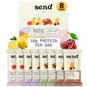 Senden Bars Pflanzenbasierte Vegan gesunde Protein Bars, mit Grüns (Variety Pack, 8 Bars) – Nur echte Zutaten, Zero Added Sugar, Glutenfrei, Dairy-Free