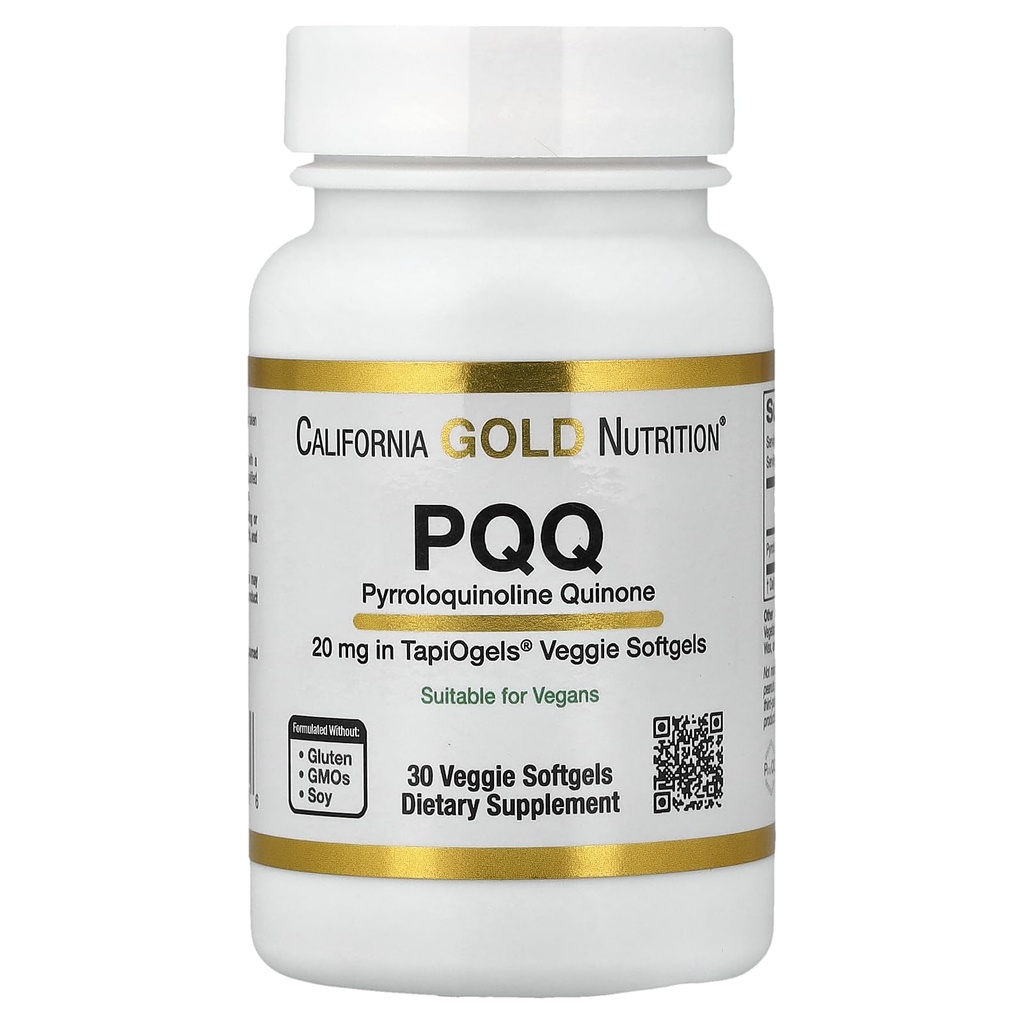 California Gold Nutrition PQQ, 20 mg, 30 légumes softgels