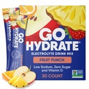 GoHydrate Instant Hydration Powder Packets - Low Sodium Electrolytes Drink Mix - Natürliche Hydration-Unterstützung, Sugar Free Electrolyte Flavored Powder Drink mit Vitamin D, 30 Packs, Fruit Punch