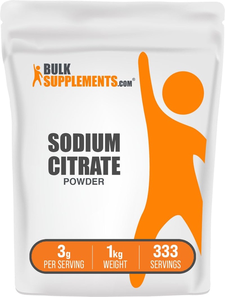 BulkSupplements.com Natrium-Zitrat-Pulver - Natrium-Zitrat-Food-Grad, Emulgator, Geschmacksverstärker - Glutenfrei, 3g pro Servierung, 1kg (2.2 lbs) (Pack von 1)