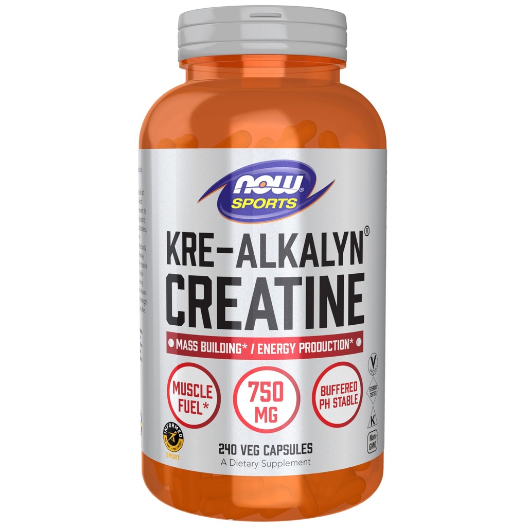 MAINTENANT Aliments Sports Nutrition, Kre-Alkalyn Creatine 750 mg, Mass Building*/Production d'énergie*, 240 gélules