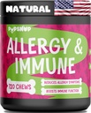 PupSnup- Allergy & Immun Probiotics für Hunde- Hunde Allergy Chews, Saisonale Allergien, Haut und Mantel Supplement 120 Soft Chews- Made in USA