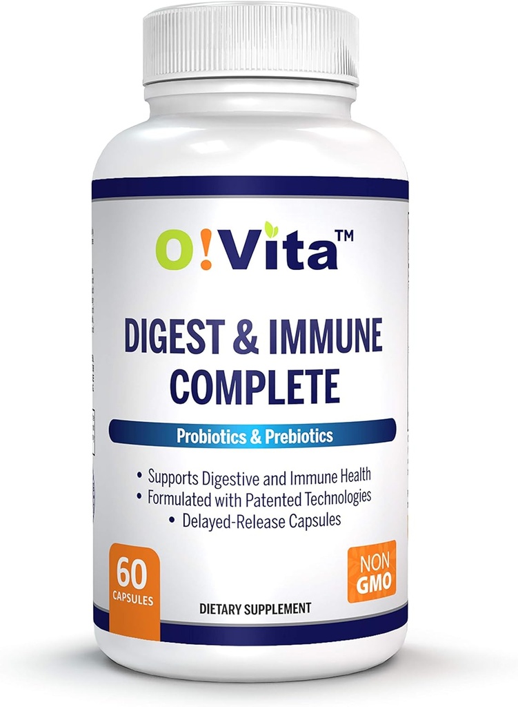 Digest & Immune Complete Probiotics & Prebiotics für Frauen & Männer, unterstützt Verdauungs- & Gut Gesundheit, unterstützt Nährstoff-Absorption & Immune Gesundheit (60 Non-GMO Kapseln)
