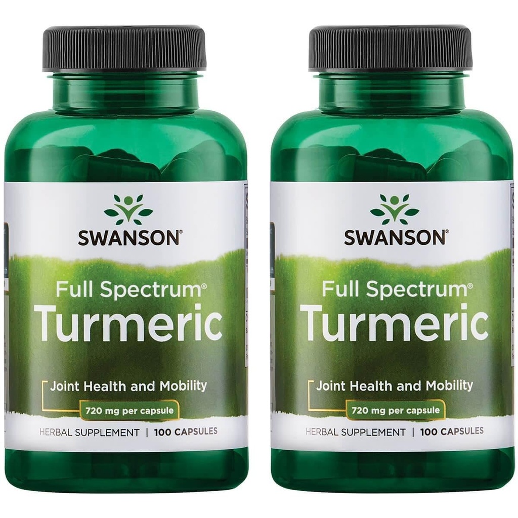 Swanson Premium Marke Turmeric Curcumin Antioxidant Joint Health Cardiovascular Liver Detox Mood und Memory Support Supplement Curcuma Longa (Rhizome) 1.44 Gramm (1440 mg) 100 Kapseln (Pack von 2)