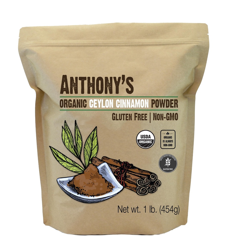 Anthony's Organic Ceylon Cinnamon Powder, 1 lb, Boden, Glutenfrei, Nicht bestrahlt, Non GMO, Keto Friendly